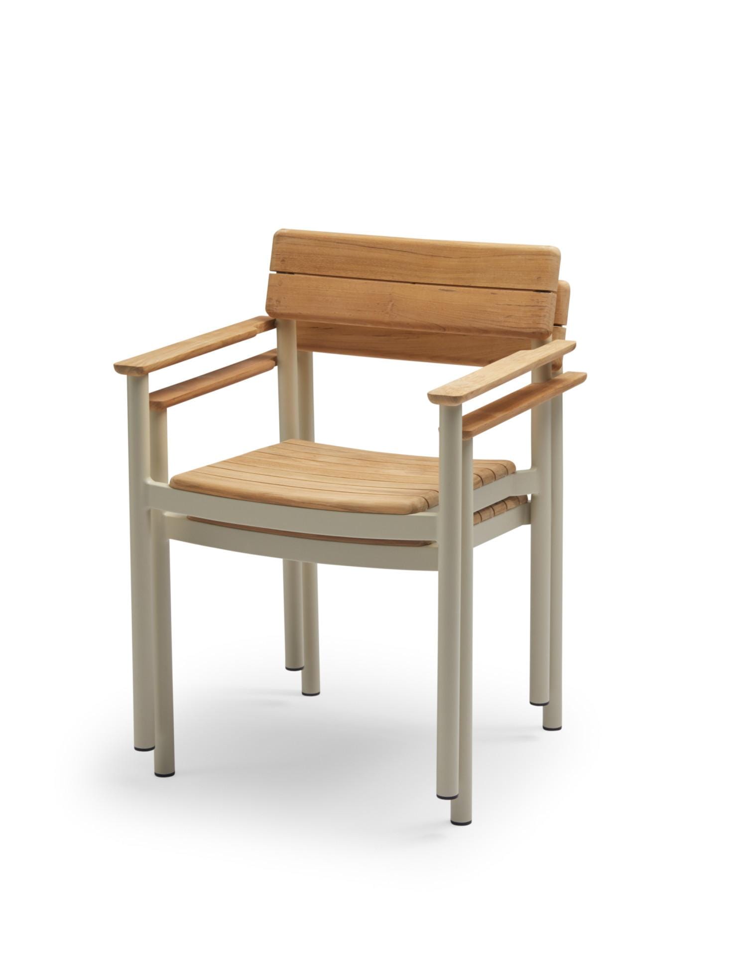 Fritz Hansen PELAGUS -käsinojallinen tuoli, kermanvalkoinen/tiikki - Image 2