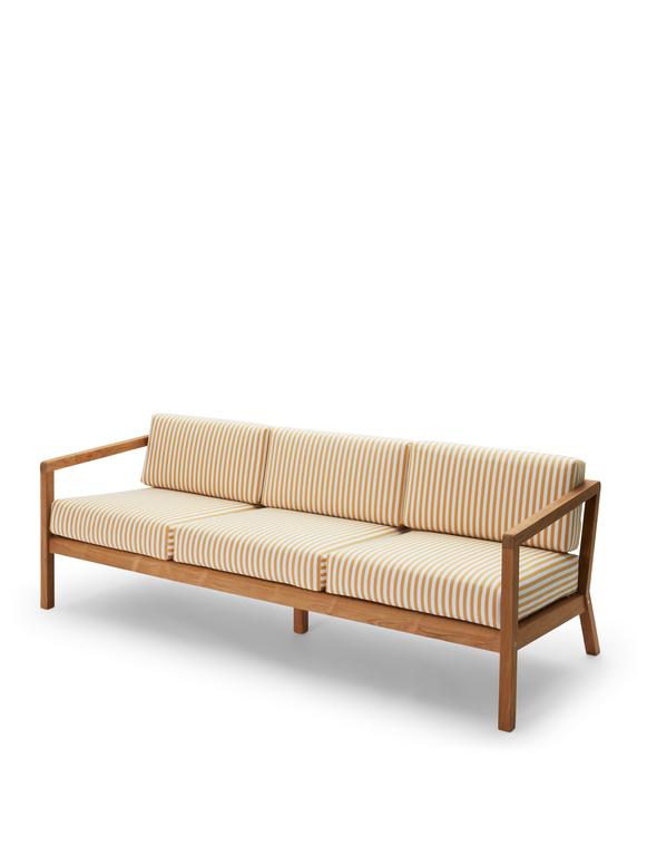 Fritz Hansen VIRKELYST 3-seater sofa, golden yellow stripe
