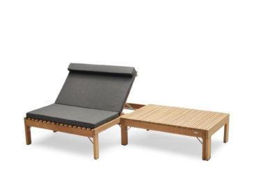 Fritz Hansen RIVIERA LOUNGE -aurinkotuoli tyynyllä, tummanharmaa