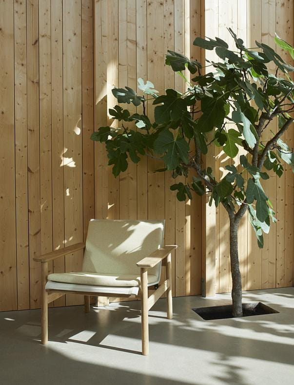 Fritz Hansen PELAGUS -lounge chair with cushion, sand/teak/yellow - Image 4