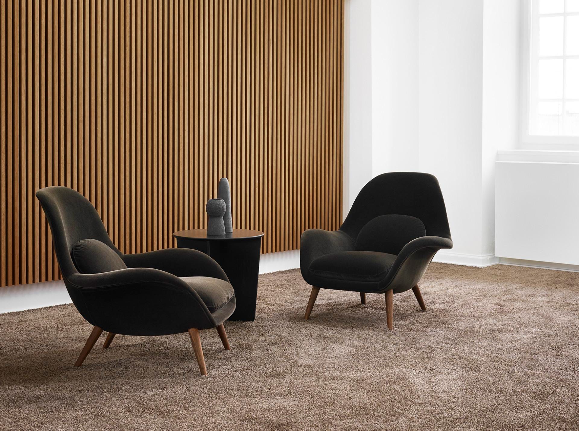 Fredericia SWOON LOUNGE -armchair, brown/lacquered walnut - Image 6