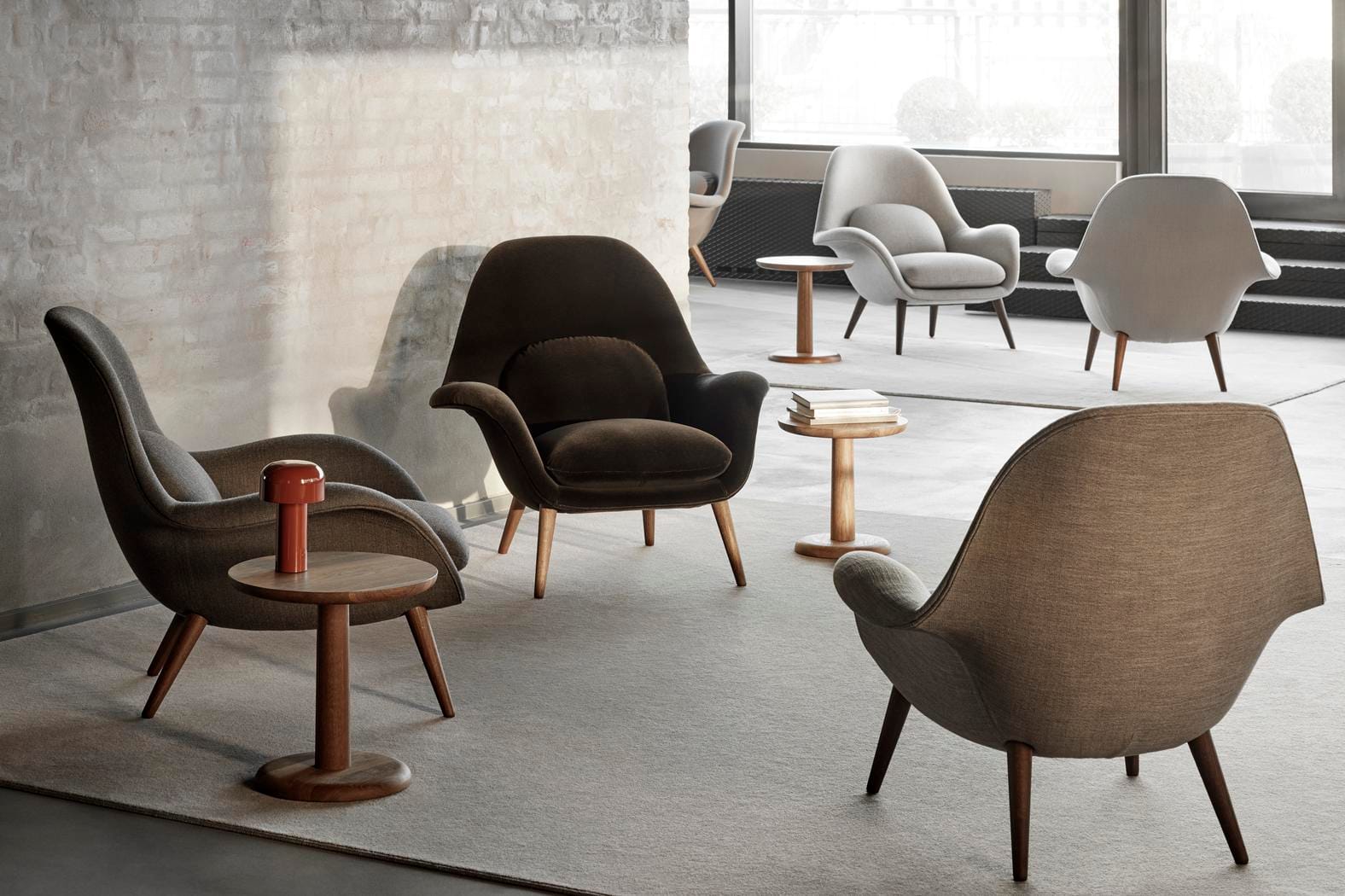 Fredericia SWOON LOUNGE -armchair, brown/lacquered walnut - Image 5