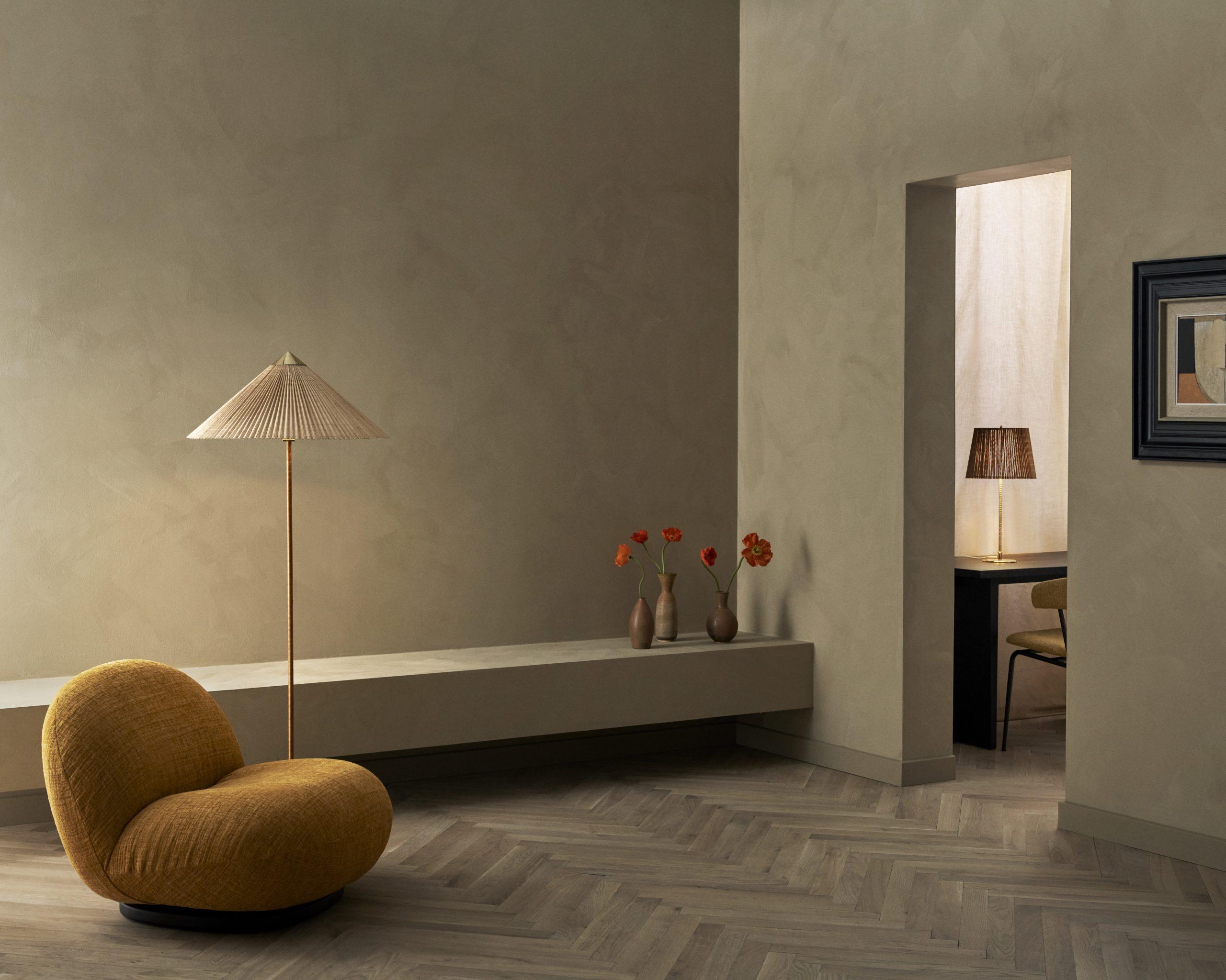 GUBI TYNELL 9602 -lattiavalaisin, bambuvarjostin - Image 3