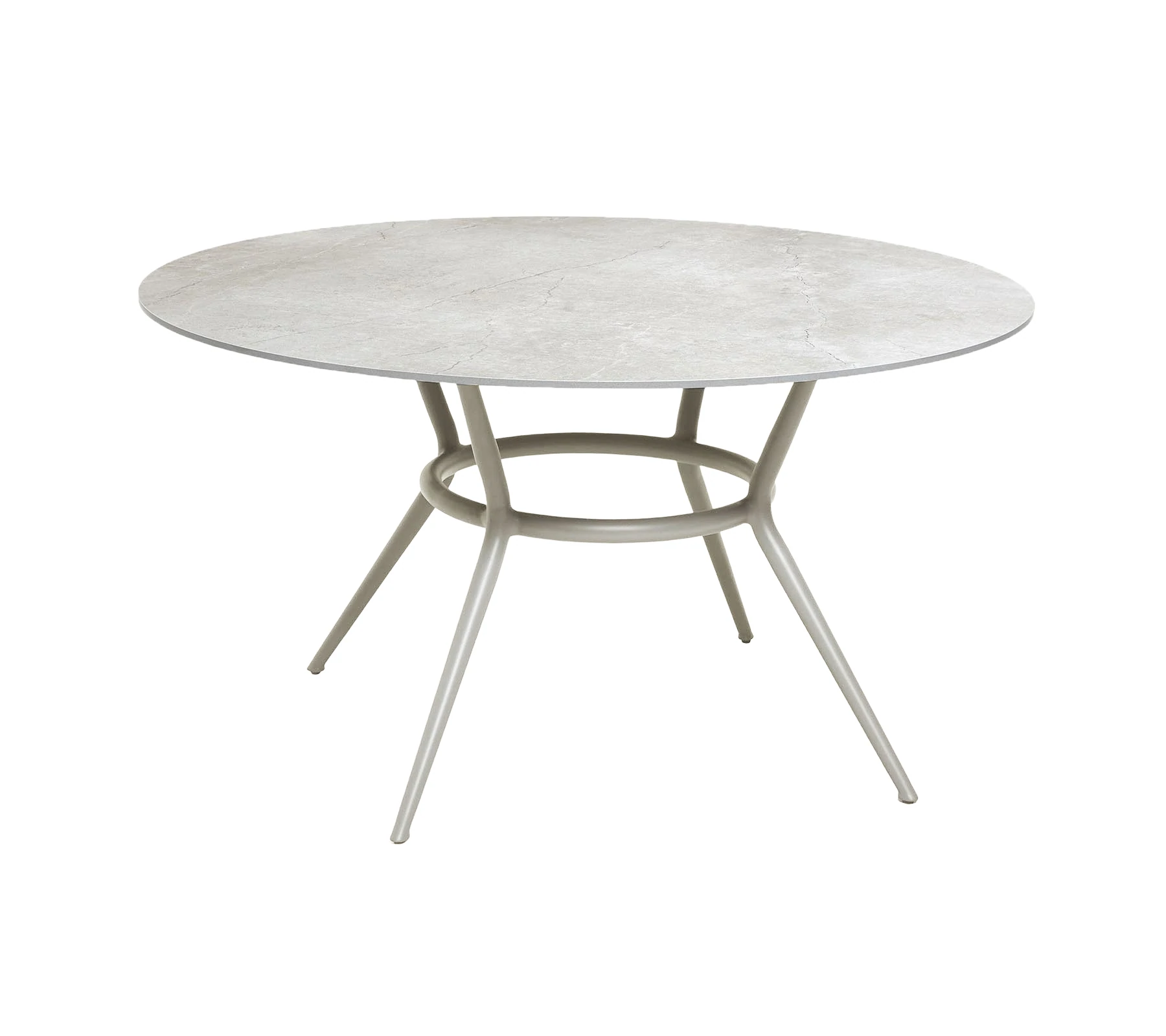 Cane-line JOY -ruokapöytä Ø144 cm, taupe/harmaa (fossil grey) keramiikka