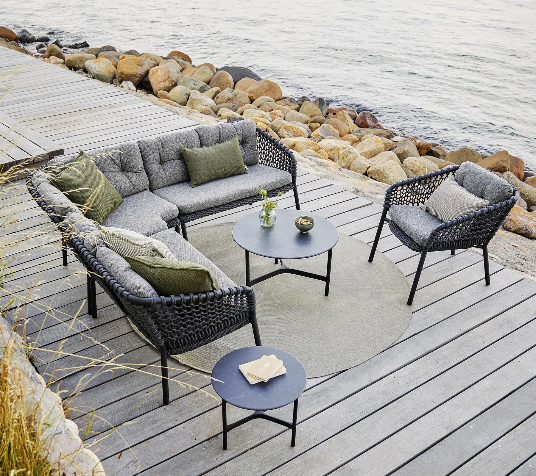 Cane-line OCEAN -corner module with cushions, dark grey - Image 2