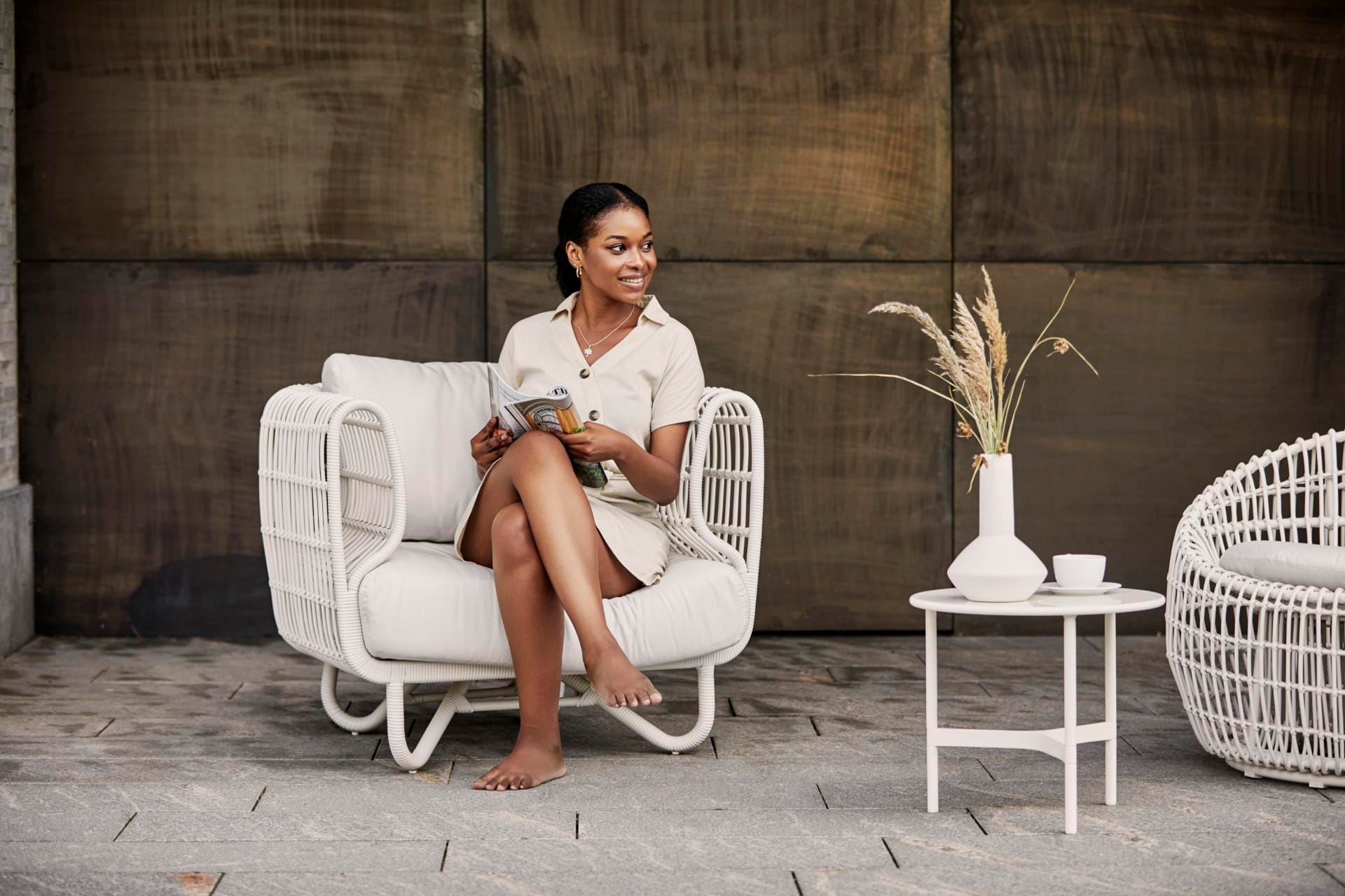 Cane-line NEST lounge chair, round, white - Image 4