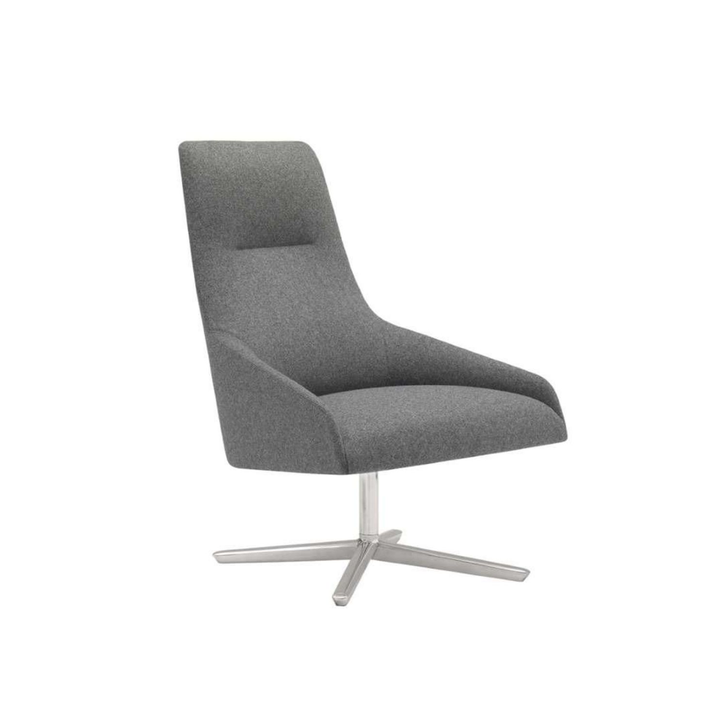 Andreu World ALYA lounge chair, high back, grey/aluminium BU1520
