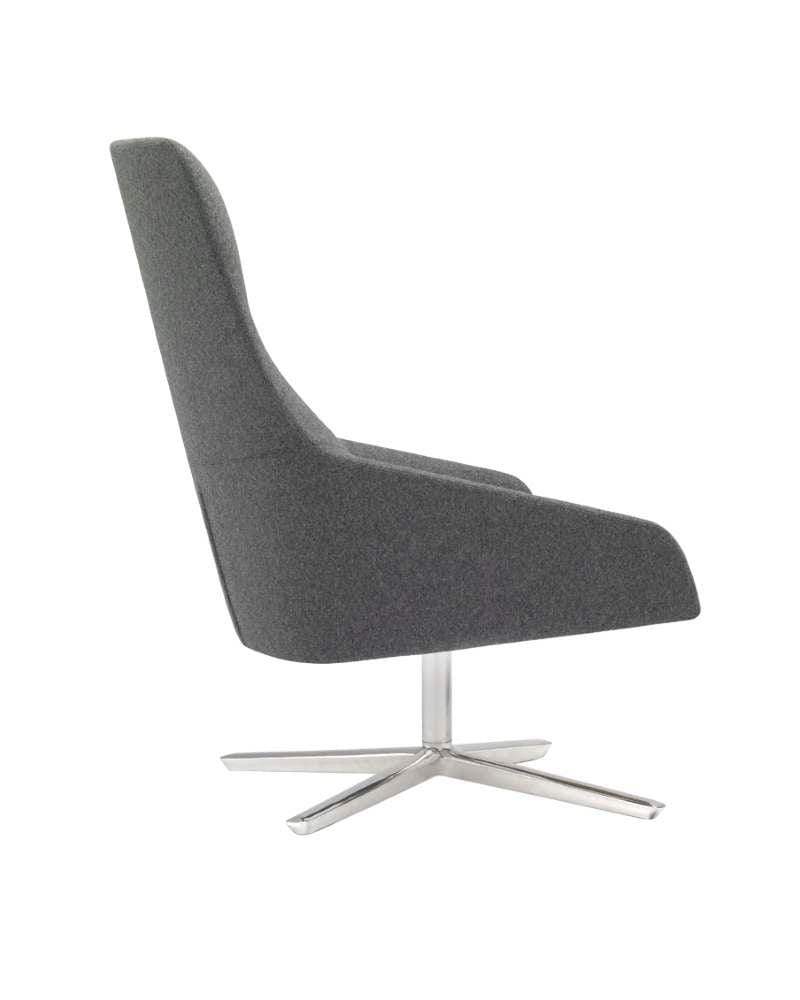 Andreu World ALYA lounge chair, high back, grey/aluminium BU1520 - Image 2