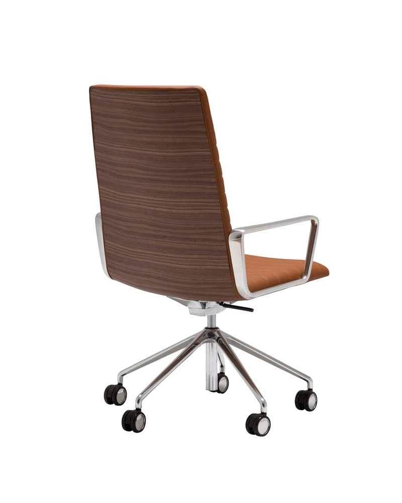 Andreu World FLEX EXECUTIVE -työtuoli, medium selkänoja, ruskea/pähkinä/alumiini SO1860 - Image 3