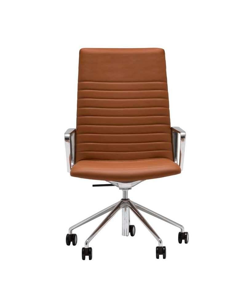 Andreu World FLEX EXECUTIVE -työtuoli, medium selkänoja, ruskea/pähkinä/alumiini SO1860 - Image 2