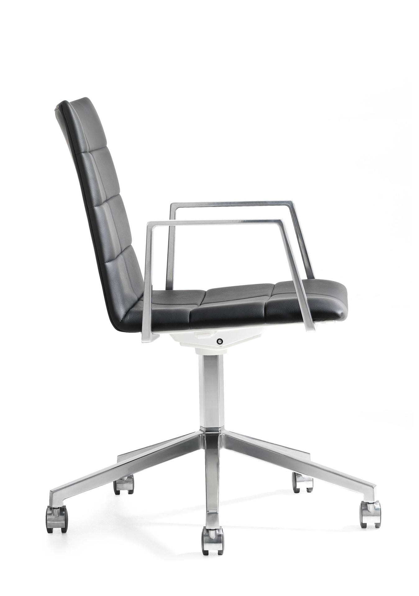 Lammhults ARCHAL office chair, black leather/aluminium - Image 2