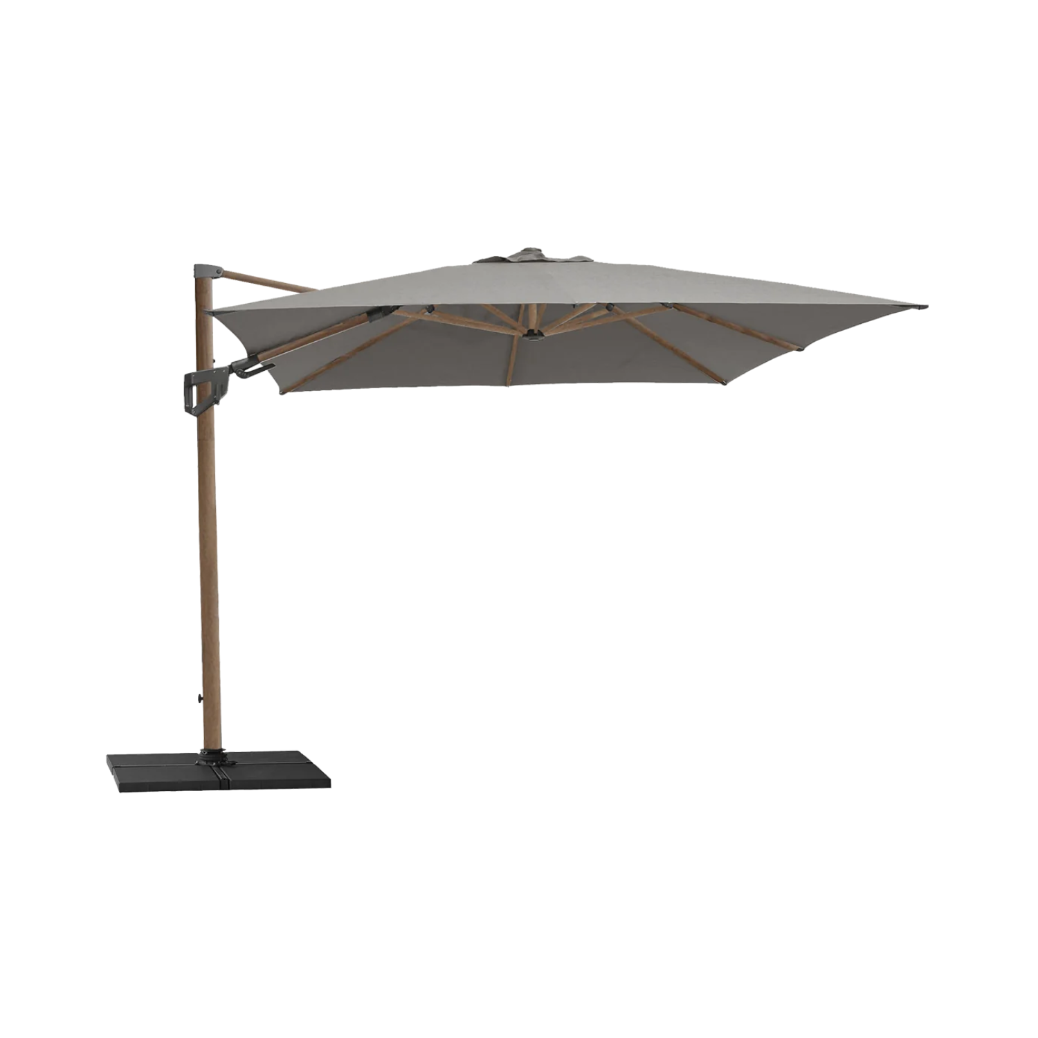 Cane-line HYDE LUXE -tilt parasol 3x3 m with base, wood look/taupe