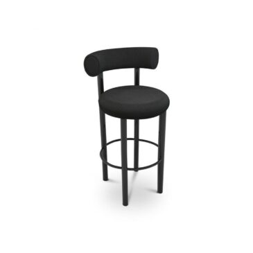 Tom Dixon FAT 75 -baarituoli, Hallingdal-kangas musta/musta metalli
