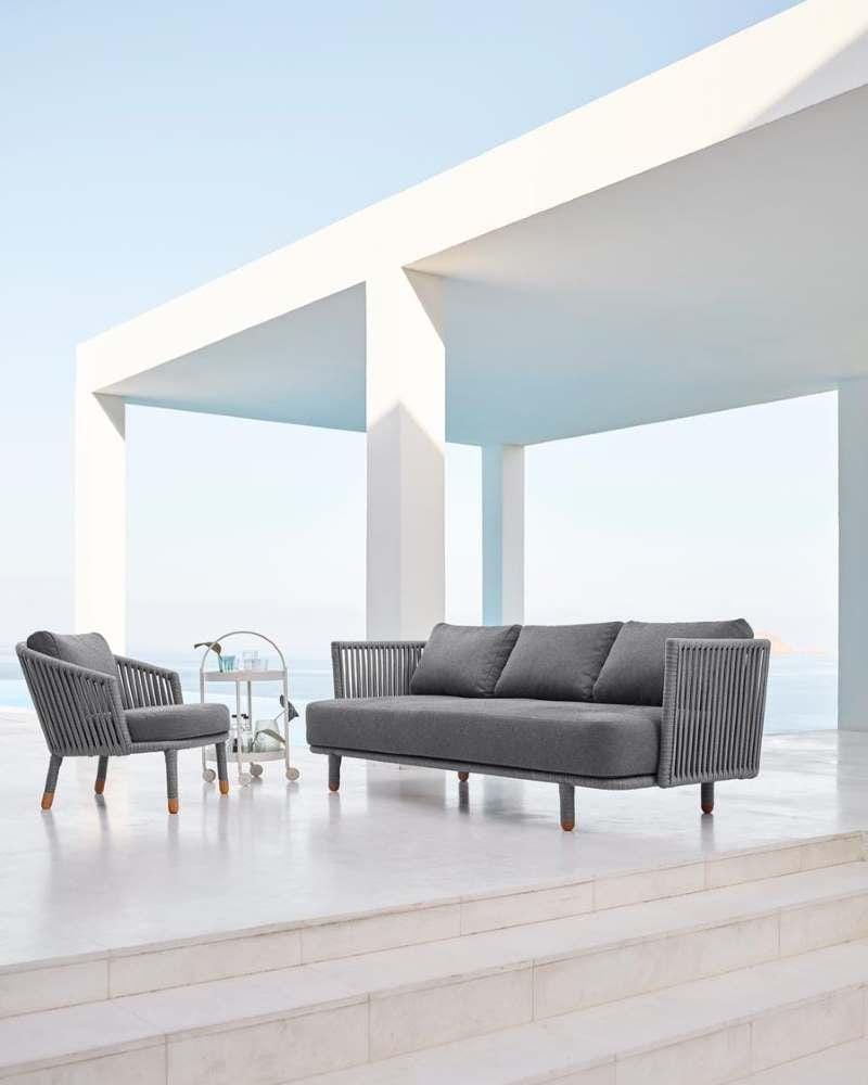 Cane-line MOMENTS armchair, grey - Image 2