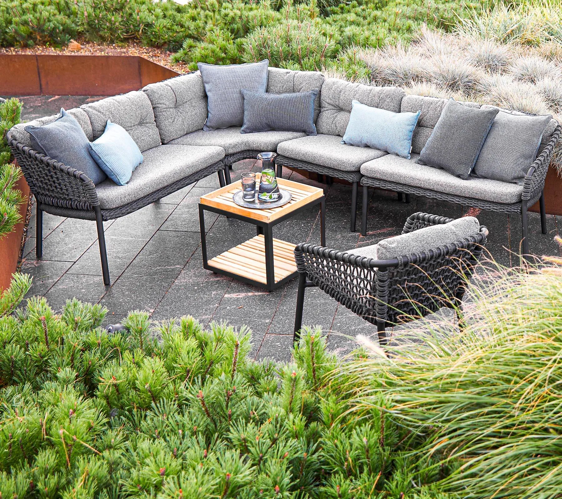 Cane-line OCEAN -corner module with cushions, dark grey - Image 4