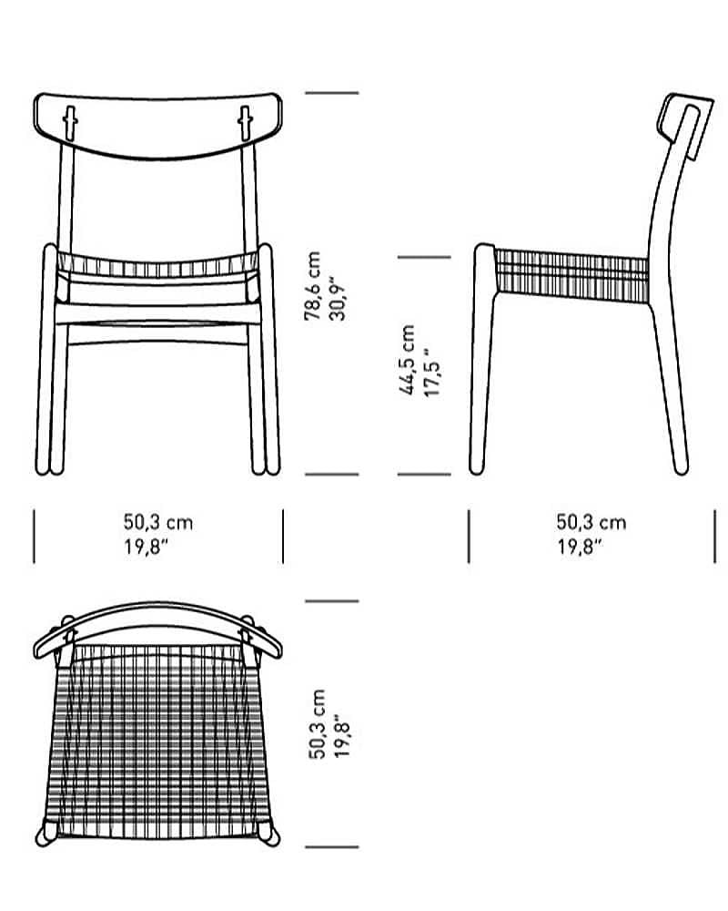 Carl Hansen CH23 chair, black oak / natural paper cord - Image 6