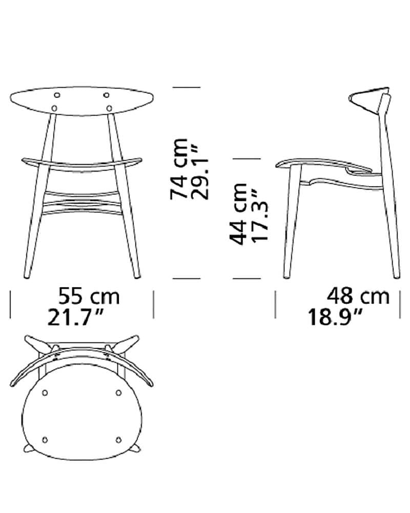 Carl Hansen CH33P -tuoli, öljytty tammi/musta nahka - Image 7