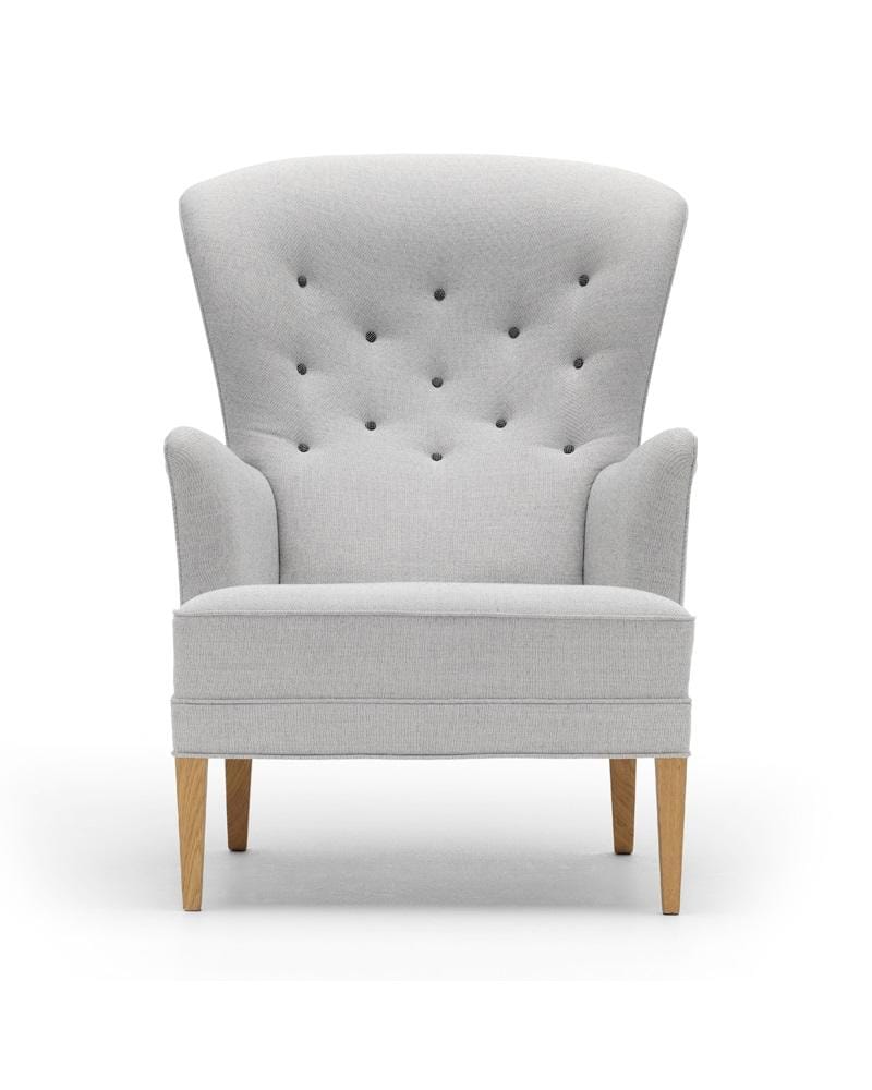 Carl Hansen FH419 HERITAGE armchair, grey / lacquered oak