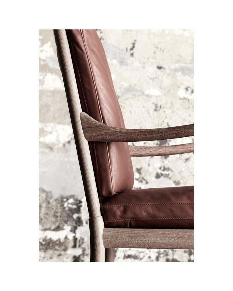 Carl Hansen OW149 COLONIAL -nojatuoli, saippuoitu tammi/ruskea nahka - Image 6