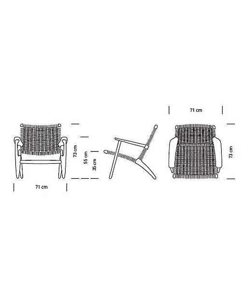 Carl Hansen CH25 chair, black oak / black paper cord - Image 5