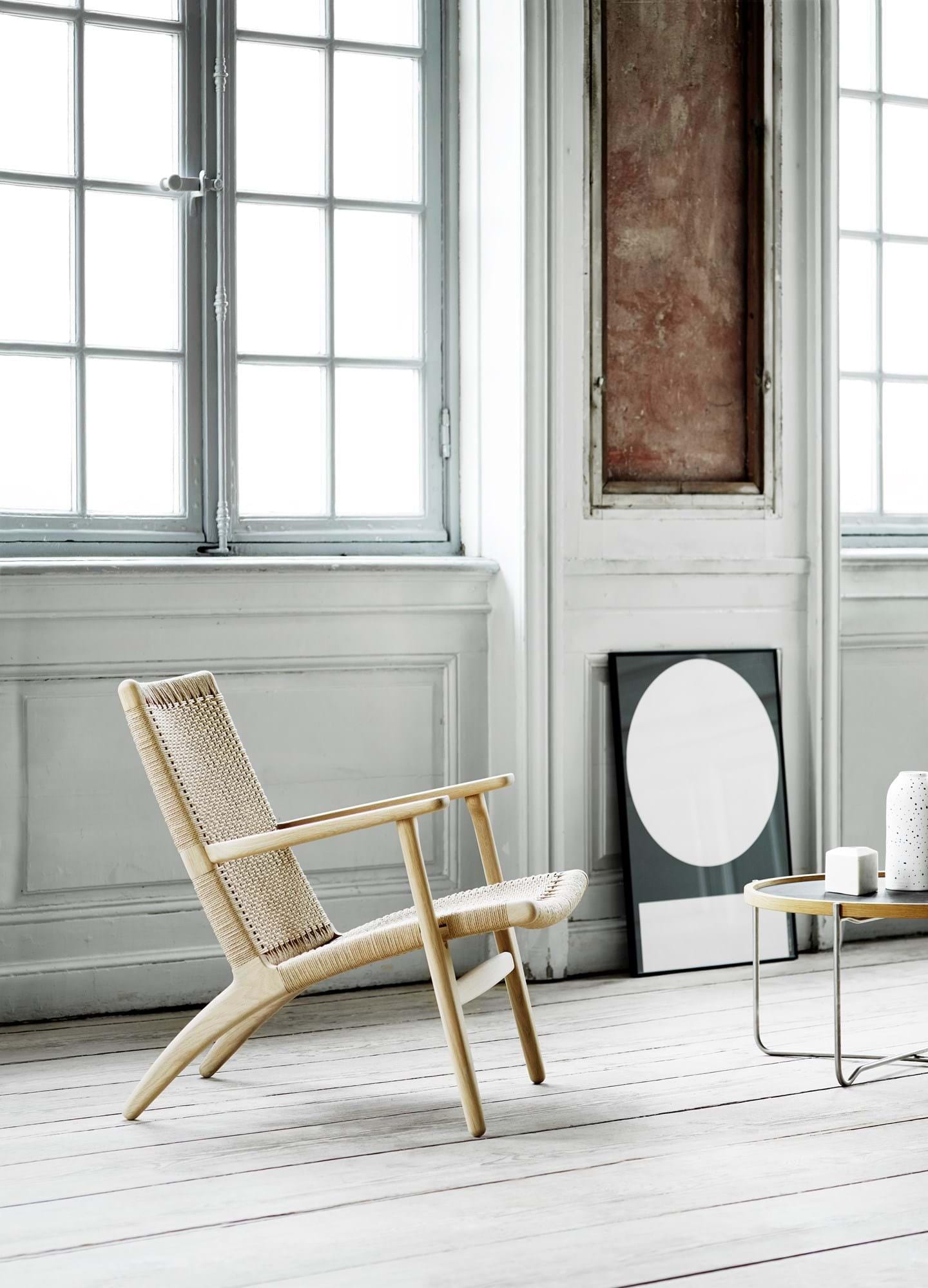 Carl Hansen CH25 chair, soaped oak / natural paper cord - Image 4