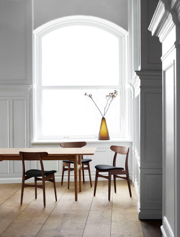 Carl Hansen CH30P chair, oiled walnut / fabric upholstery - Image 3