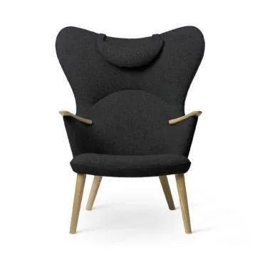 Carl Hansen CH78 MAMA BEAR armchair, dark grey / oiled oak