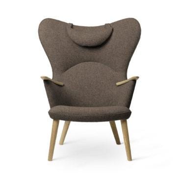 Carl Hansen CH78 MAMA BEAR armchair, brown / oiled oak