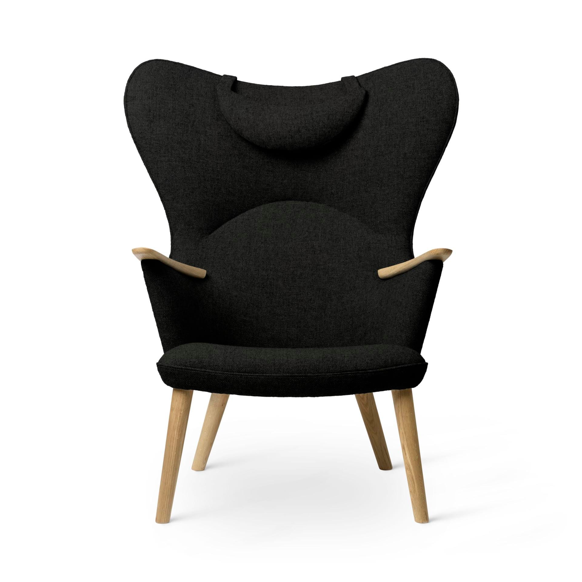 Carl Hansen CH78 MAMA BEAR armchair, dark green / oiled oak