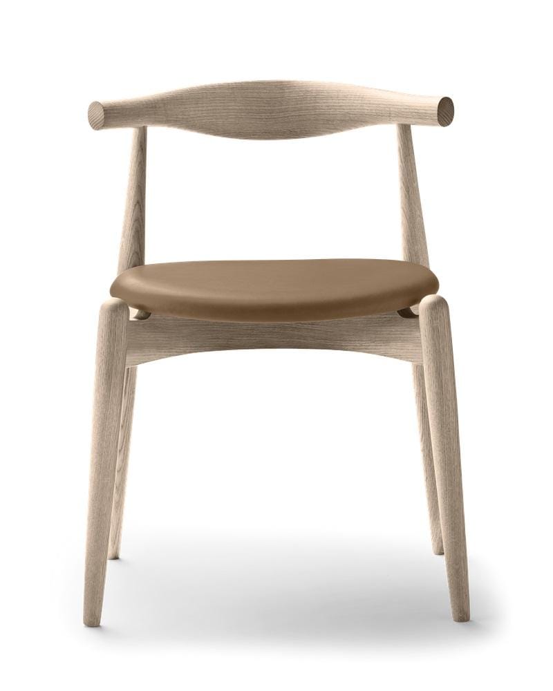 Carl Hansen CH20 -tuoli, valkoöljytty tammi/vaaleanruskea nahka
