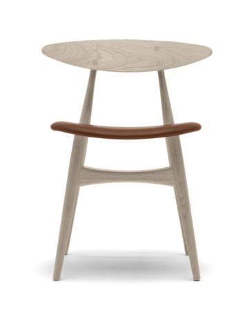 Carl Hansen CH33P -tuoli, valkoöljytty tammi/ruskea nahka