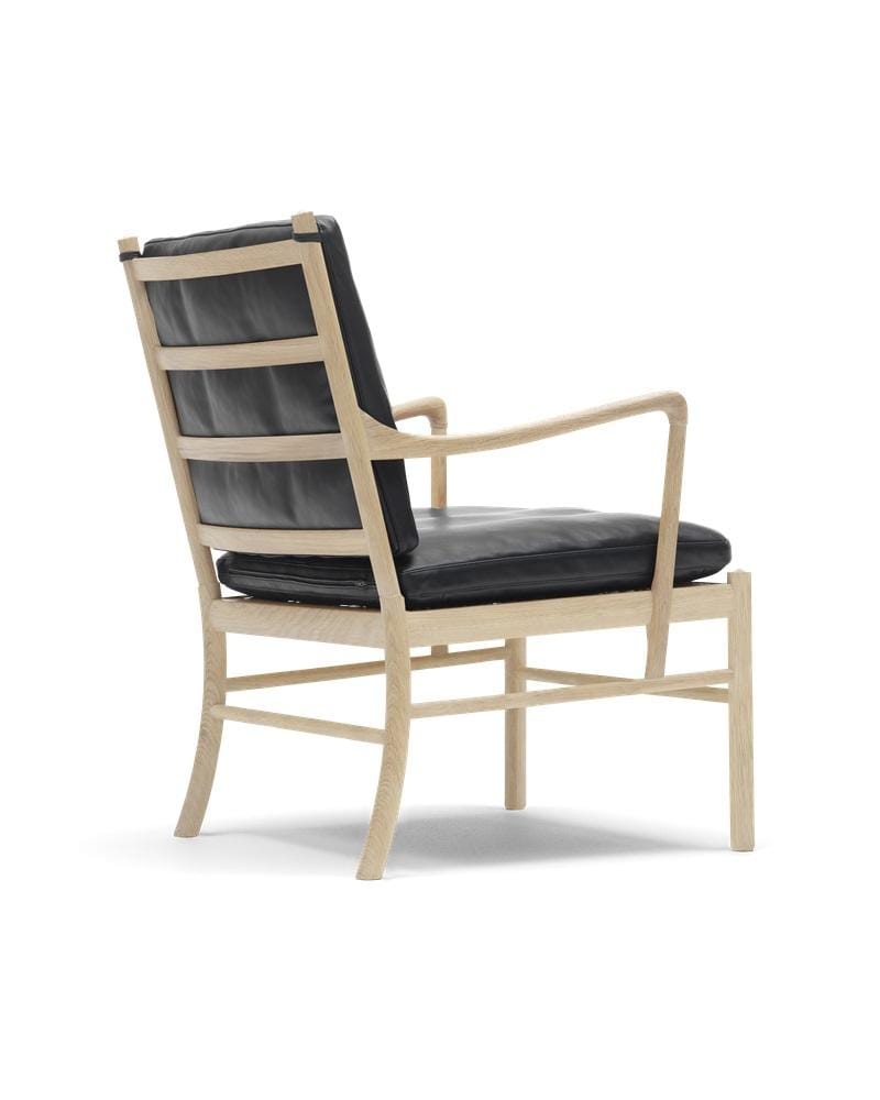 Carl Hansen OW149 armchair, soaped oak / black leather - Image 3