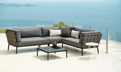 Cane-line CONIC 2-seater left, light grey - Image 3