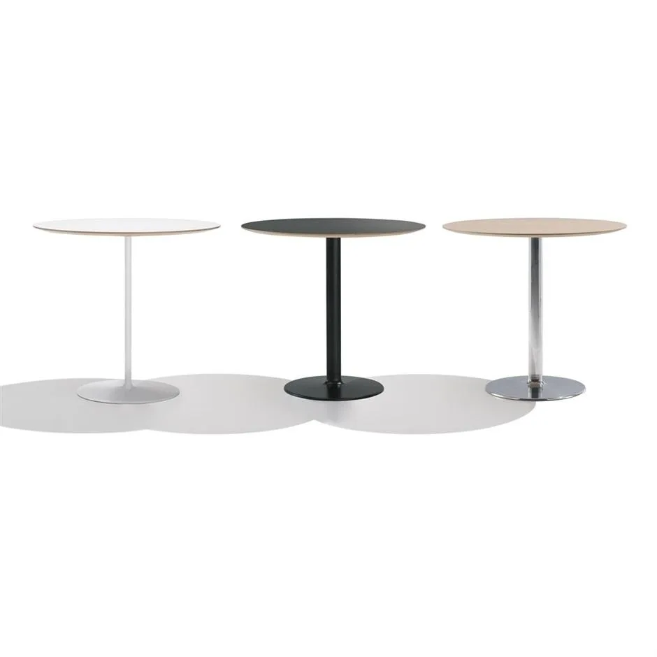 Andreu World DUAL -baaripöytä, Ø80cm, tammikuvioitu laminaatti/alumiini ME05201 - Image 4