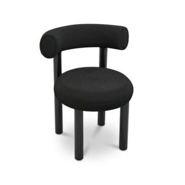 Tom Dixon FAT -ruokapöydän tuoli, Hallingdal-kangas musta/musta metalli
