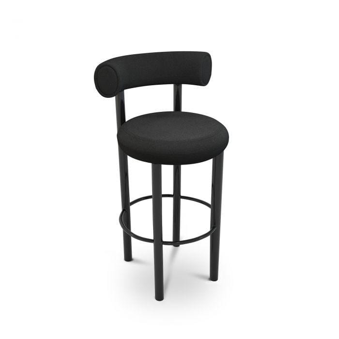 Tom Dixon FAT 75 -baarituoli, Hallingdal-kangas musta/musta metalli