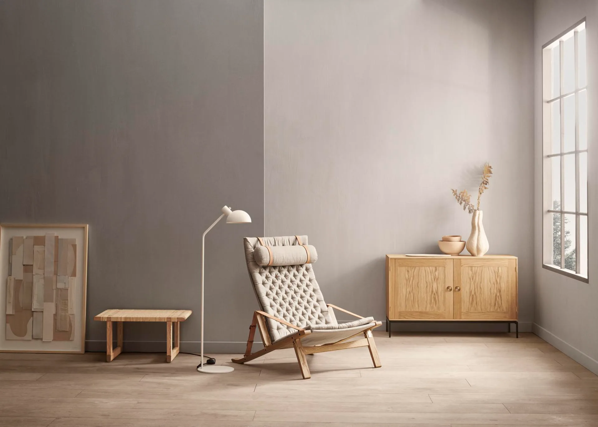 Carl Hansen FK10 PLICO -chair, oiled oak / natural canvas - Image 5