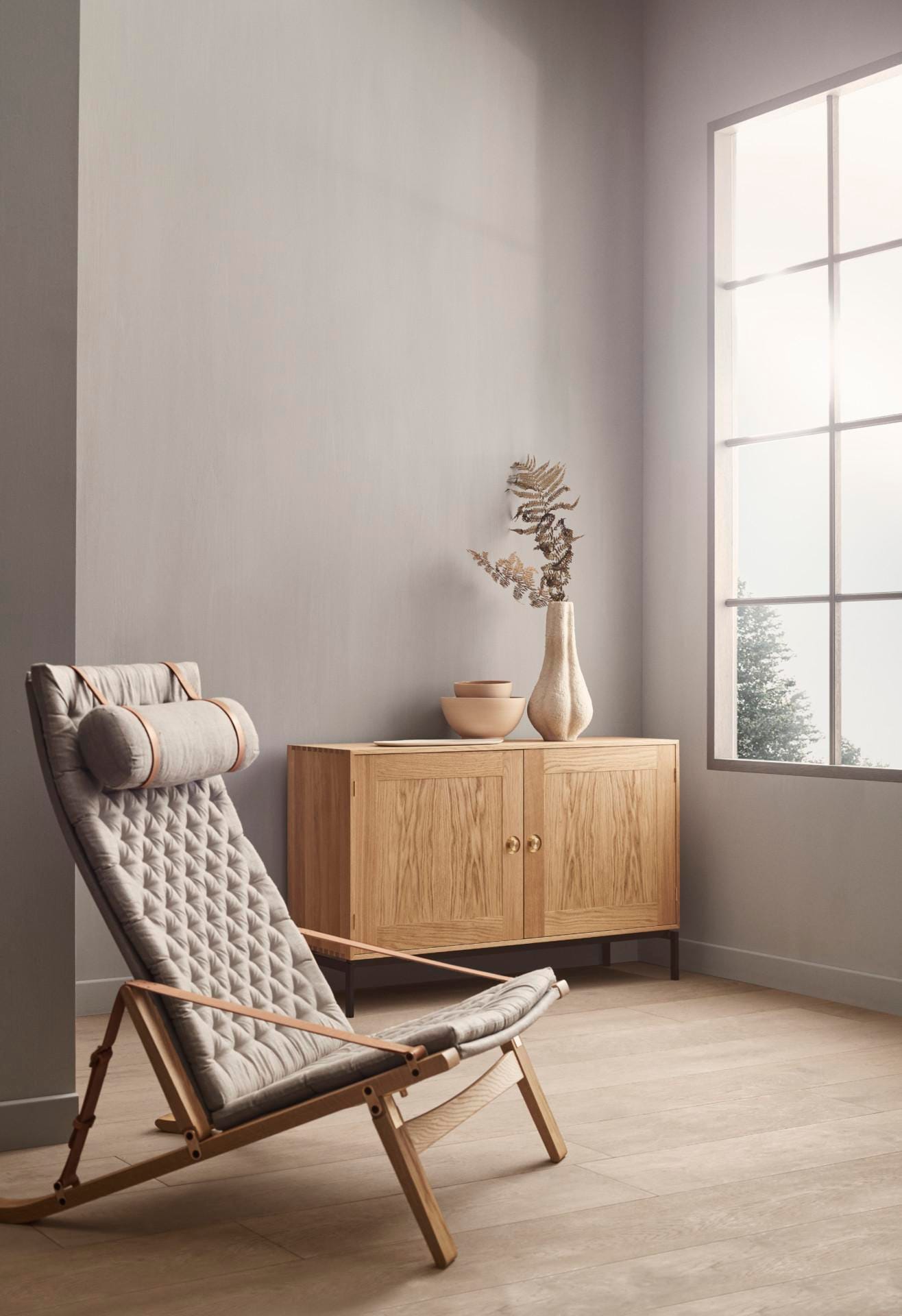 Carl Hansen FK10 PLICO -tuoli, öljytty tammi/luonnonvärinen kangas - Image 6
