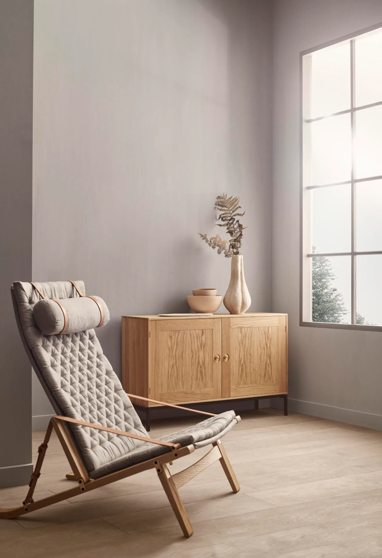 Carl Hansen FK10 PLICO -chair, oiled oak / natural canvas - Image 6