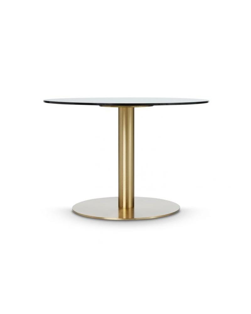 Tom Dixon FLASH -sohvapöytä, pyöreä, musta lasikansi/messinkijalka - Image 2