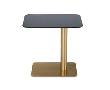 Tom Dixon FLASH -sohvapöytä, suorakulmio, musta lasikansi/messinkijalka