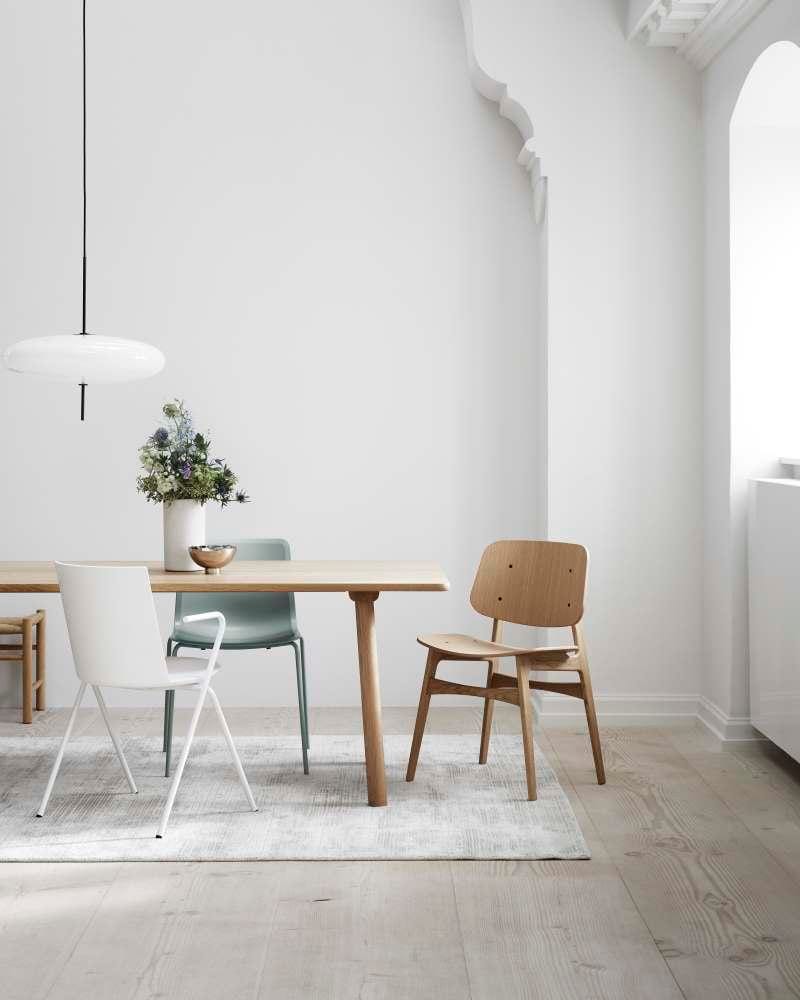 Fredericia SØBORG -tuoli, lakattu tammi/ruskea nahka, istuin verhoiltu - Image 2