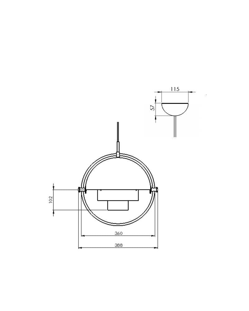 GUBI MULTI-LITE -riippuvalaisin, valkoinen/messinki - Image 9