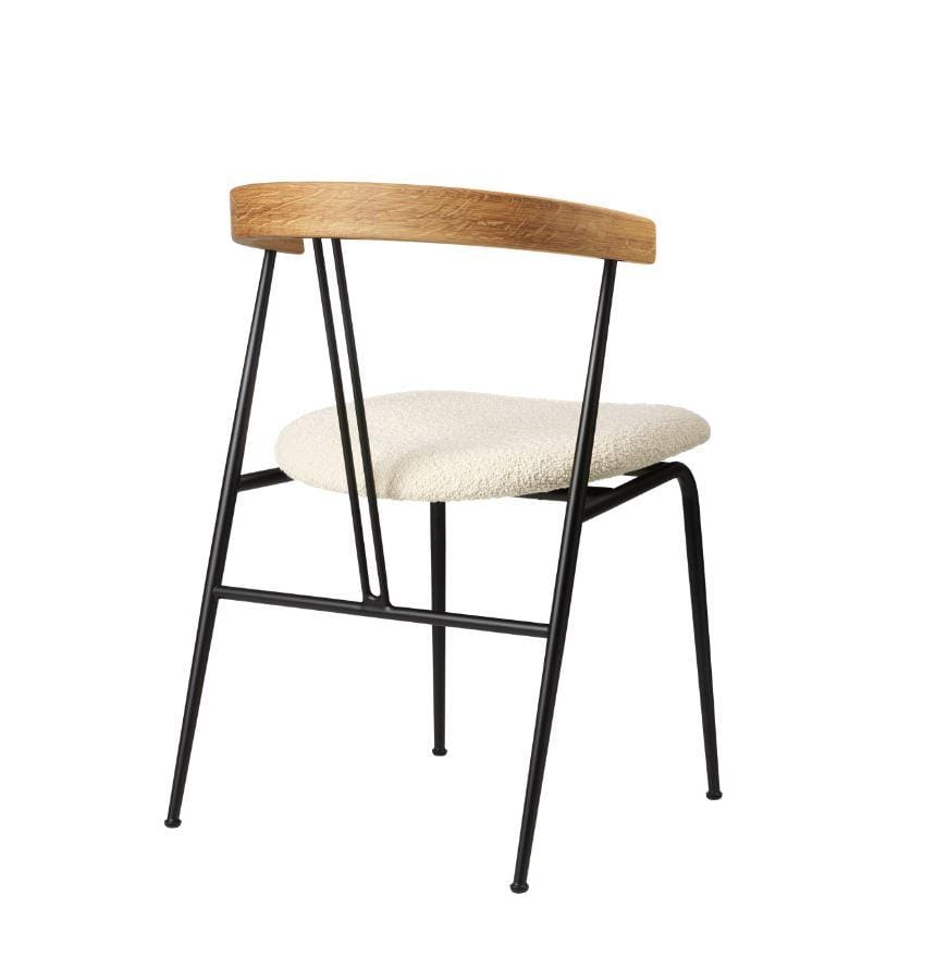 GUBI VIOLIN -ruokapöydän tuoli, istuinverhoiltu, valkoinen/tammi - Image 2