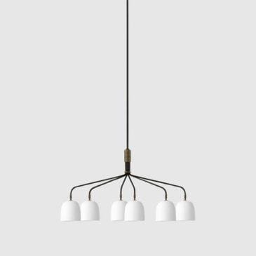 GUBI Howard chandelier, 6 arm, white