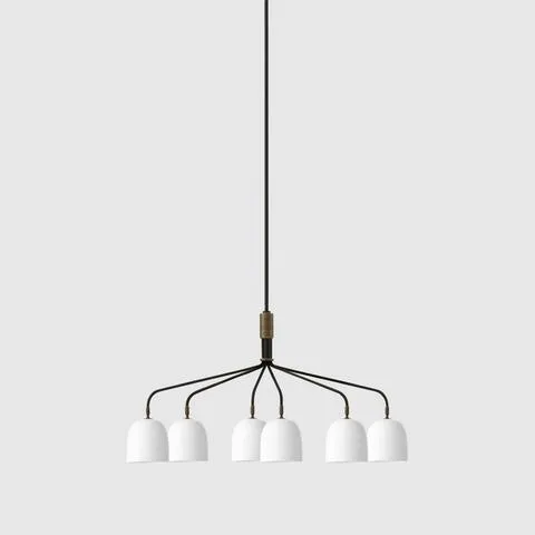 GUBI Howard chandelier, 6 arm, white