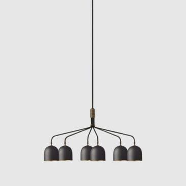 GUBI Howard chandelier, 6 arm, gunmetal