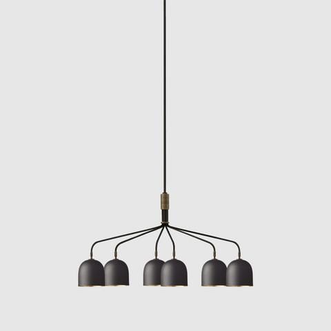 GUBI Howard chandelier, 6 arm, gunmetal