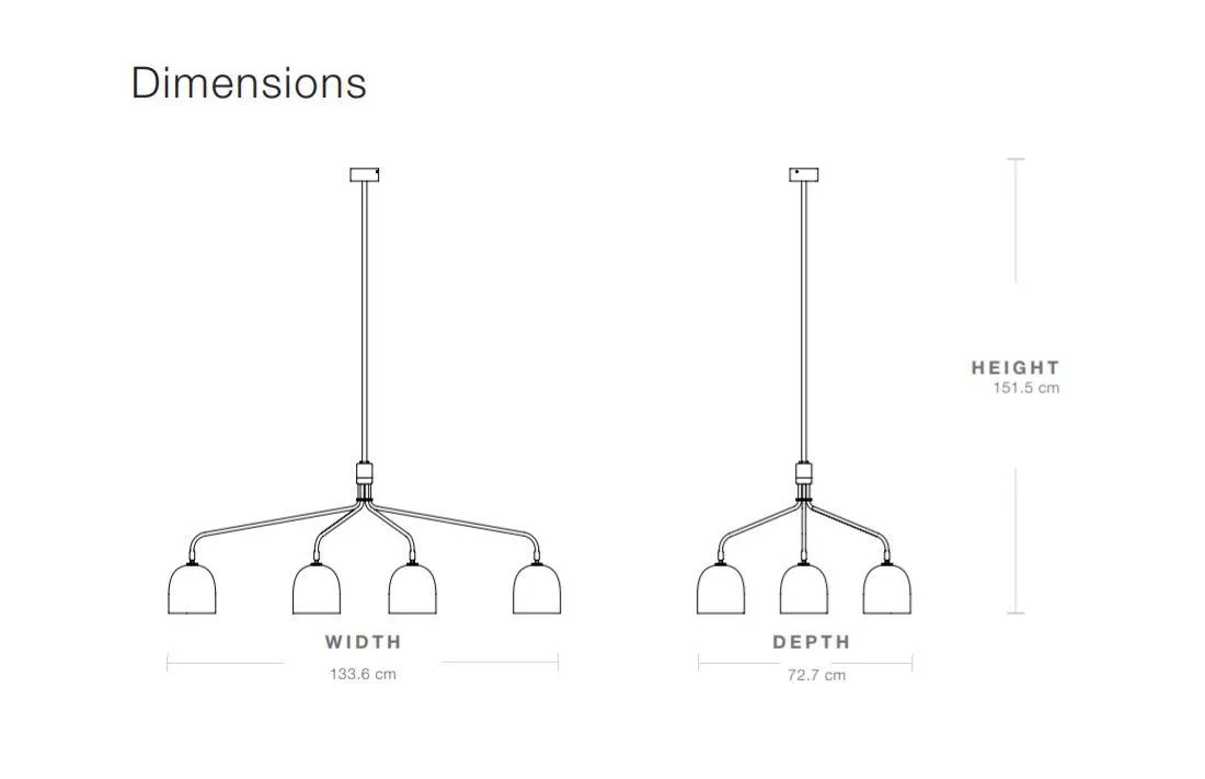GUBI Howard chandelier, 6 arm, white - Image 4