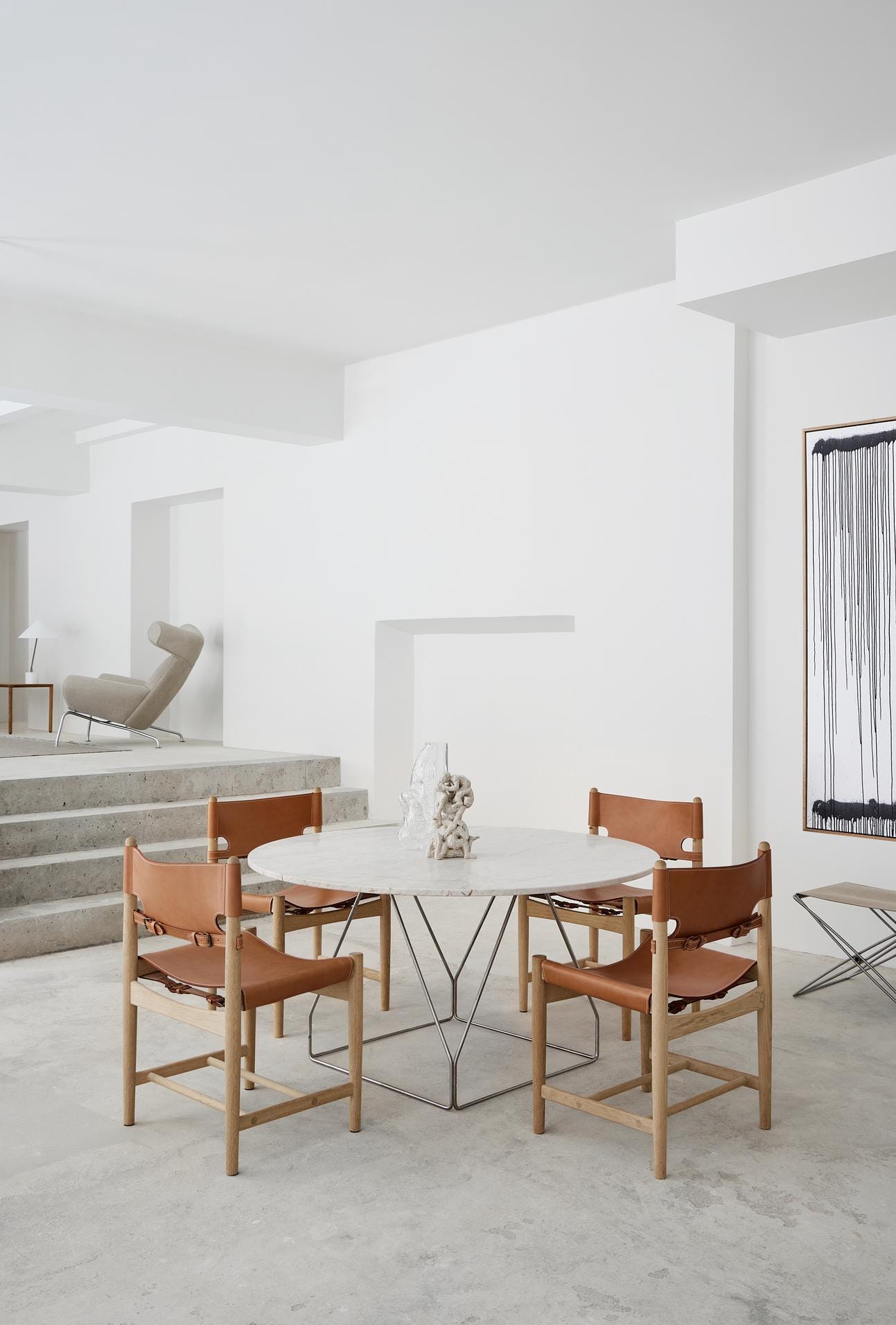 Fredericia JG -dining table, Ø 140 cm, ivory quartzite / stainless steel - Image 5